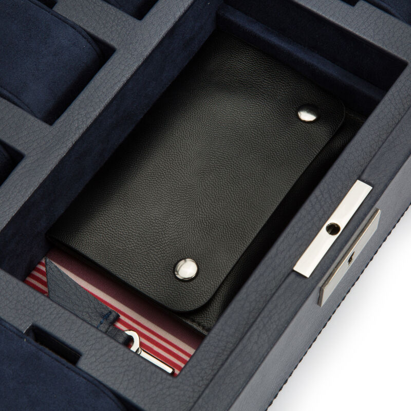 Wolf &quot;Howard&quot; Navy Leather Watch Box image number 3