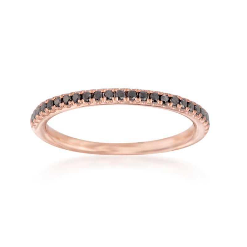 Henri Daussi .15 ct. t.w. Black Diamond Wedding Ring in 14kt Rose Gold image number 0