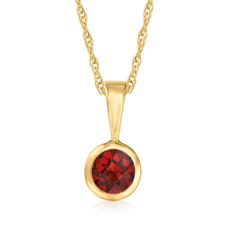 .28 Carat Garnet Pendant Necklace in 14kt Yellow Gold. 16&quot; image number 1