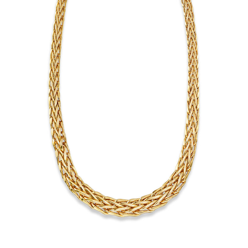 18kt Yellow Gold Over Sterling Silver Wheat-Link Necklace image number 2