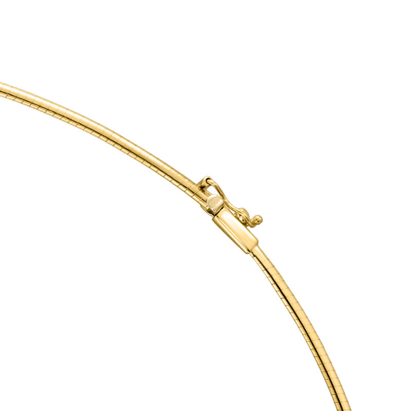 Italian 2mm 10kt Yellow Gold Omega Necklace image number 2