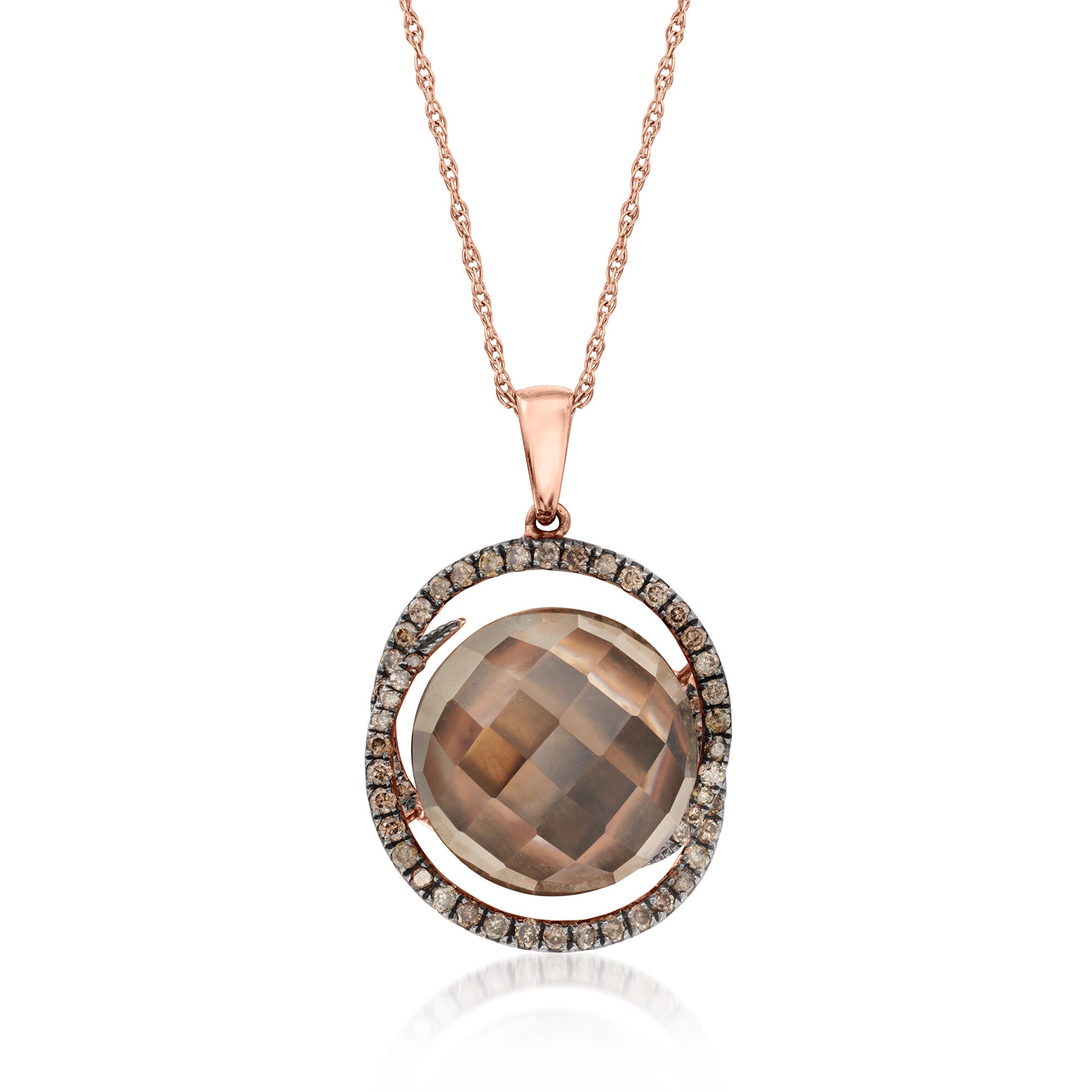 Le Vian 5.25 Carat Chocolate Quartz Pendant Necklace with .30 ct