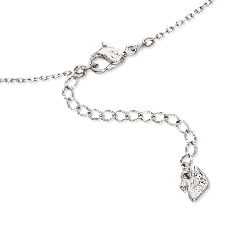 Swarovski Crystal &quot;Sparkling Dance&quot; Floating Crystal Heart Necklace in Silvertone. 14.75&quot; image number 2