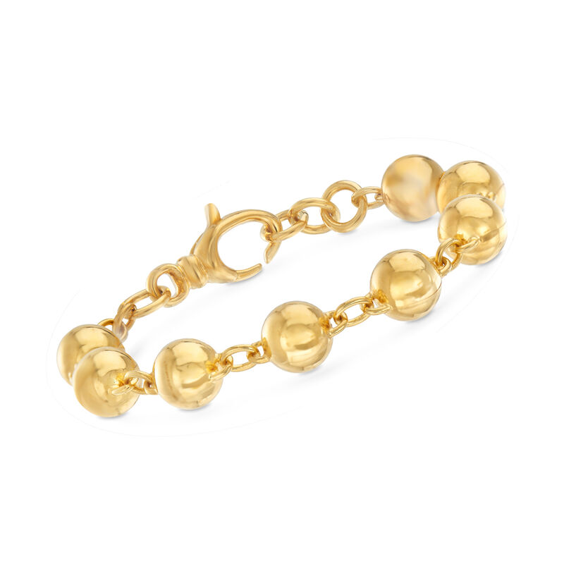 Italian Andiamo 14kt Yellow Gold Bead Bracelet image number 0