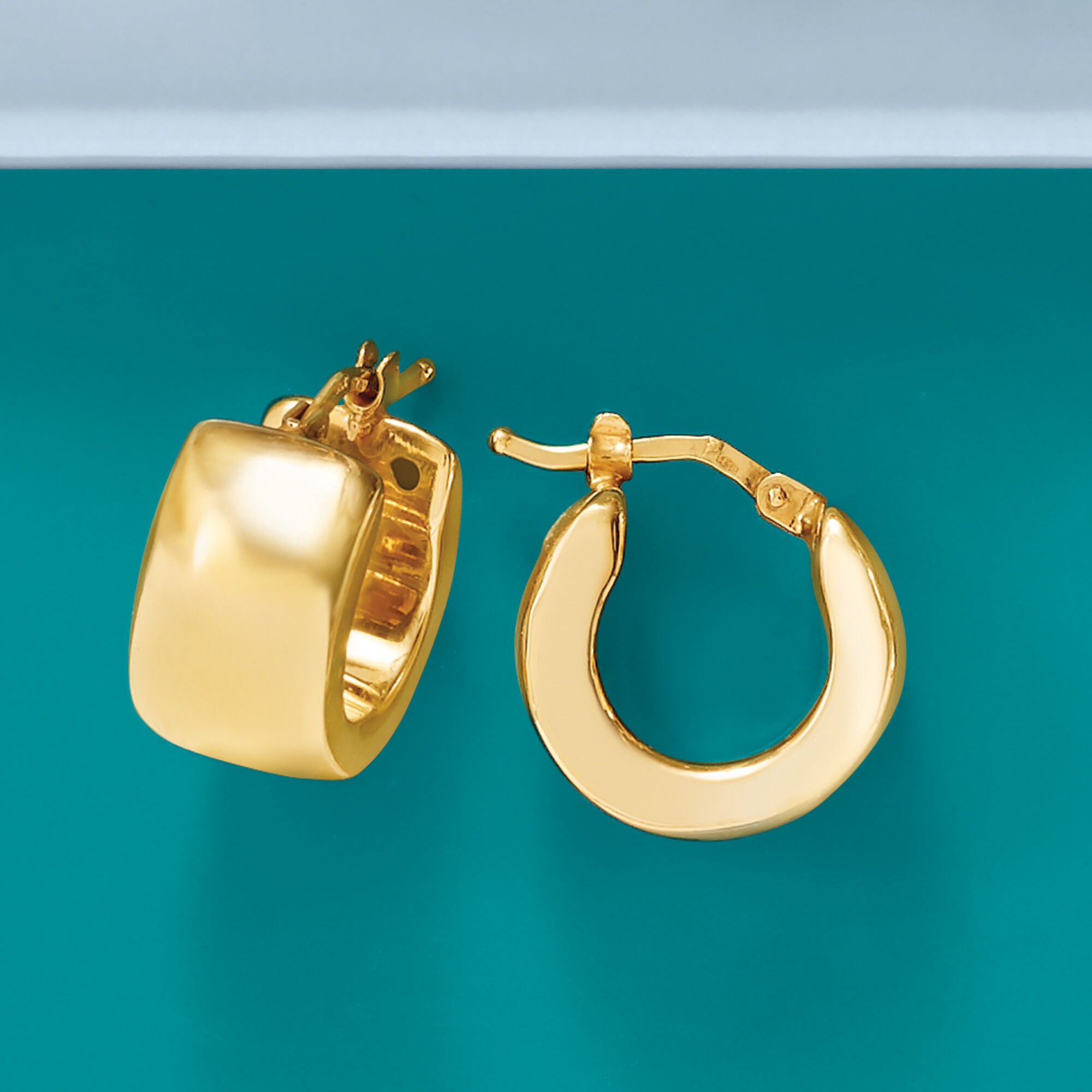 Italian 18kt Yellow Gold Huggie Hoop Earrings. 5/8