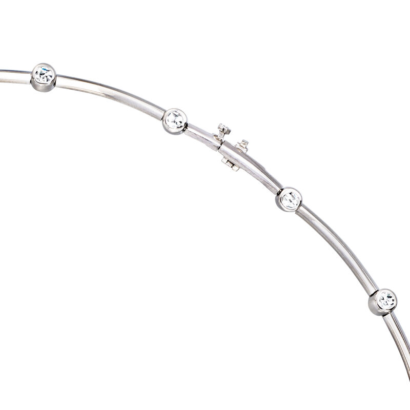 C. 1990 Vintage Tiffany Jewelry .95 ct. t.w. Diamond Station Necklace in Platinum image number 2