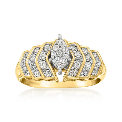 C. 1980 Vintage .75 ct. t.w. Diamond Ring in 10kt Yellow Gold