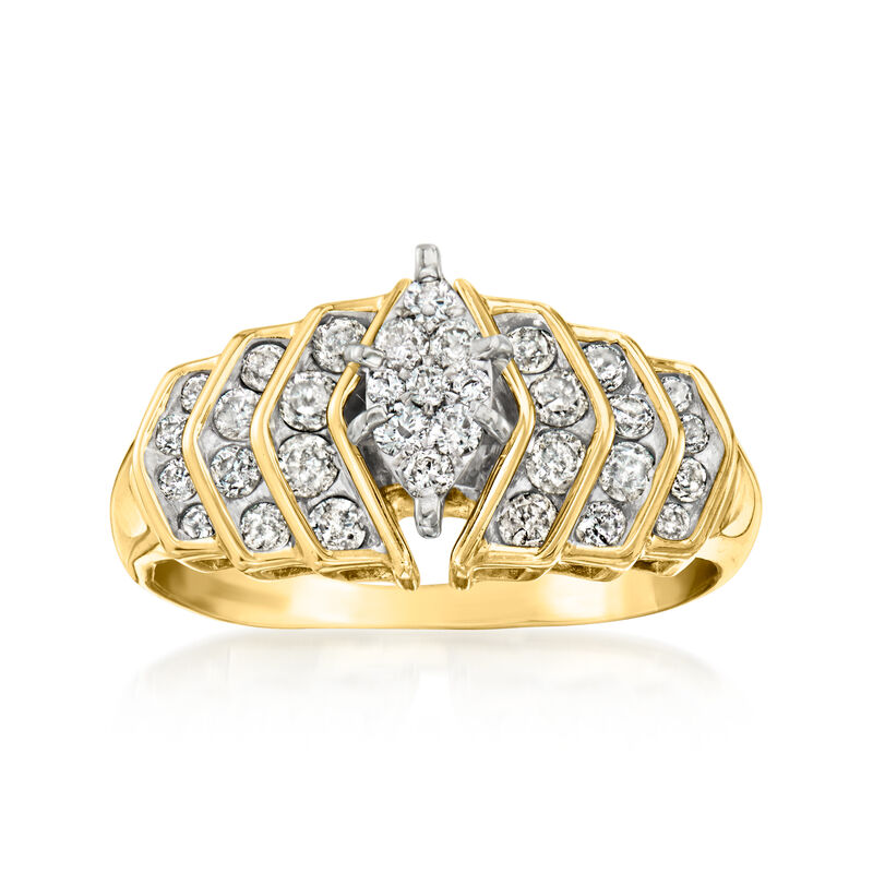 C. 1980 Vintage .75 ct. t.w. Diamond Ring in 10kt Yellow Gold. Size 7 image number 0