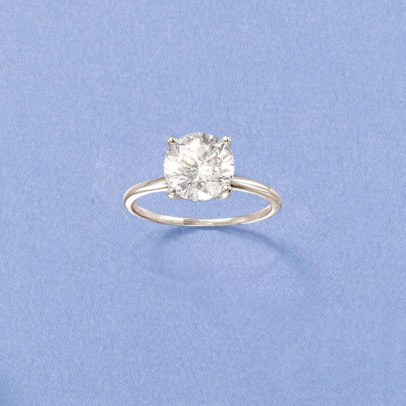 2.60 Carat CZ Solitaire Ring in 14kt White Gold image number 3