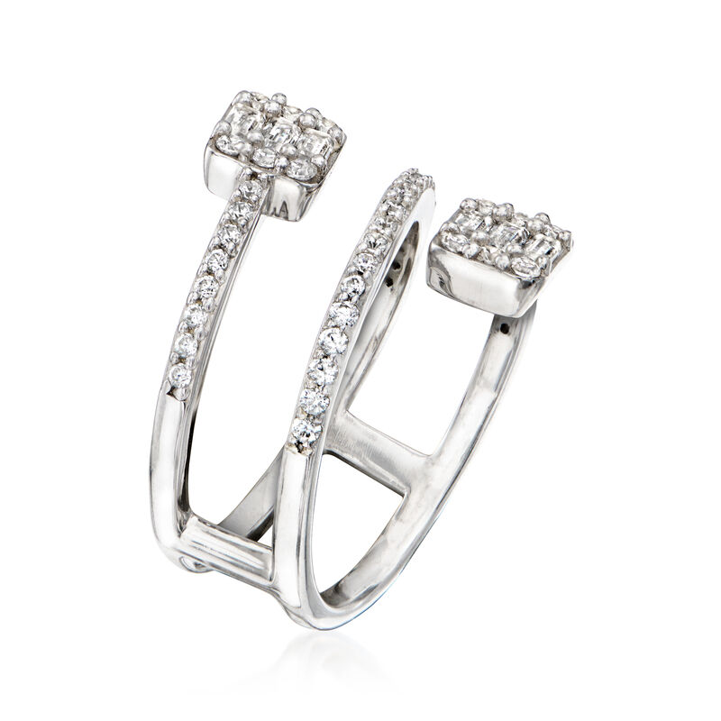 .80 ct. t.w. CZ Bypass Ring in Sterling Silver image number 2