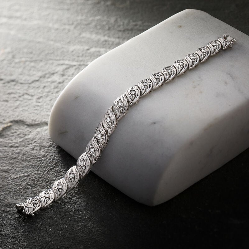 1.00 ct. t.w. Diamond Bracelet in Sterling Silver image number 3
