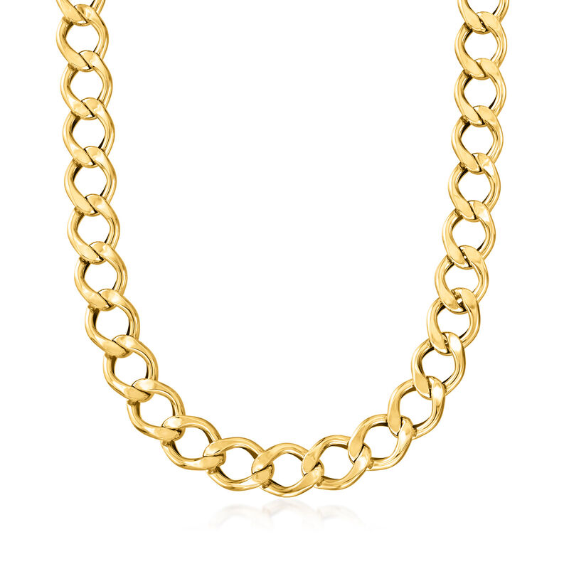 Italian 14kt Yellow Gold Chunky Curb-Link Necklace image number 0