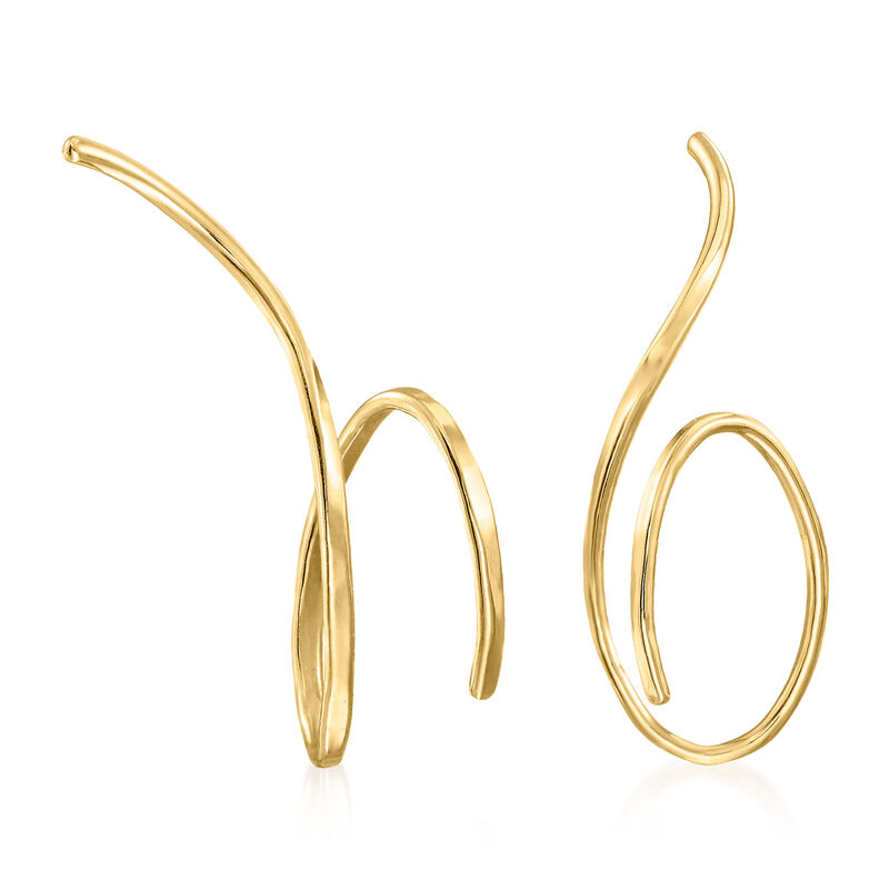 14kt Yellow Gold Twist-Through Endless Swirl Earrings image number 1