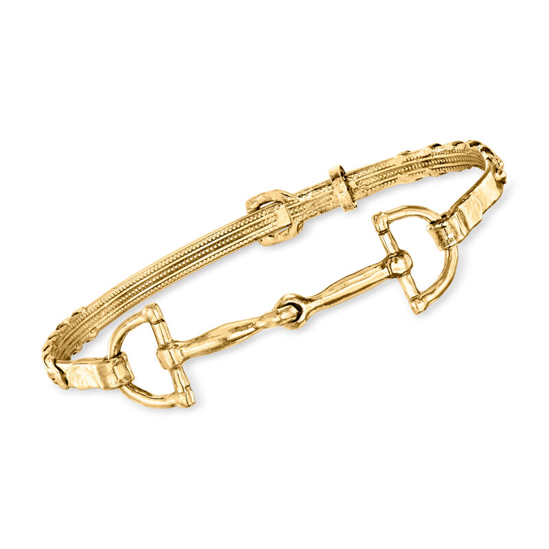 C. 1970 Vintage 14kt Yellow Gold Horsebit Bracelet image number 0