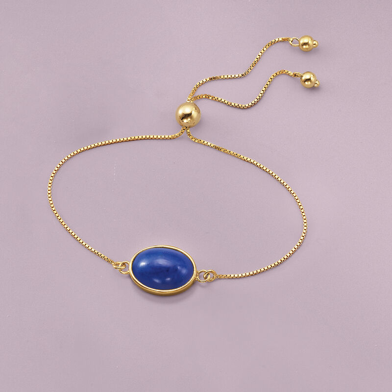 Lapis Bolo Bracelet in 18kt Gold Over Sterling  image number 3