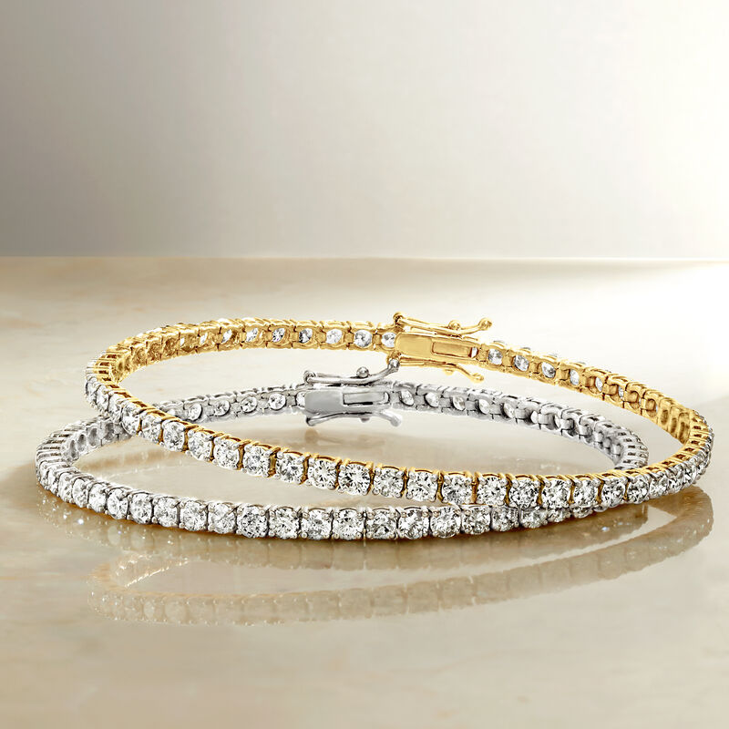 6.00 ct. t.w. Diamond Tennis Bracelet in 14kt Yellow Gold image number 2