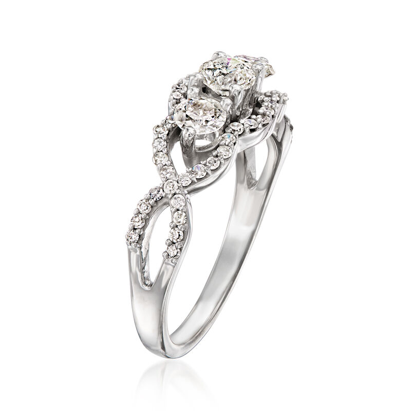 C. 1990 Vintage 1.00 ct. t.w. Diamond Ring in 14kt White Gold. Size 7 image number 2