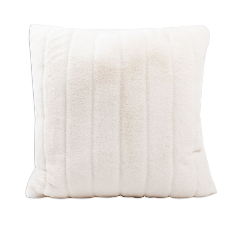 Set of 2 White Faux Fur Throw Pillows image number 0