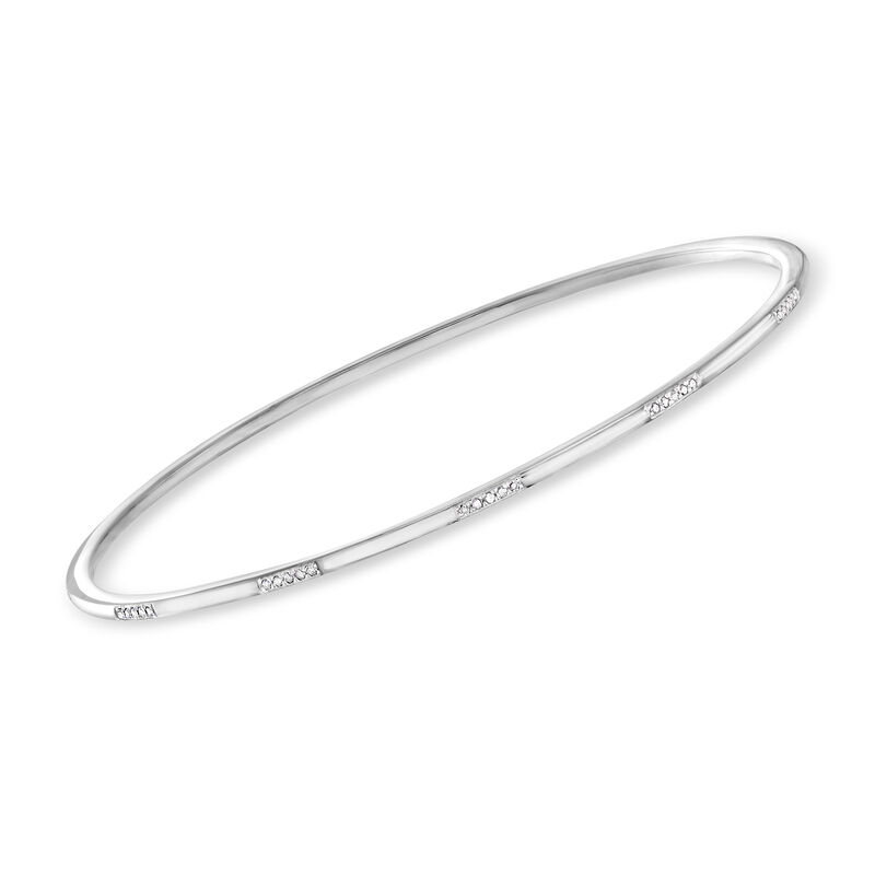 .25 ct. t.w. Diamond Station Bangle Bracelet in Sterling Silver image number 0