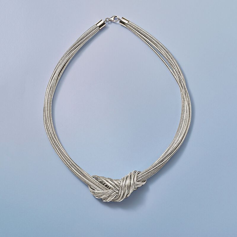 Italian Flex Knot Necklace with Sterling Silver image number 4
