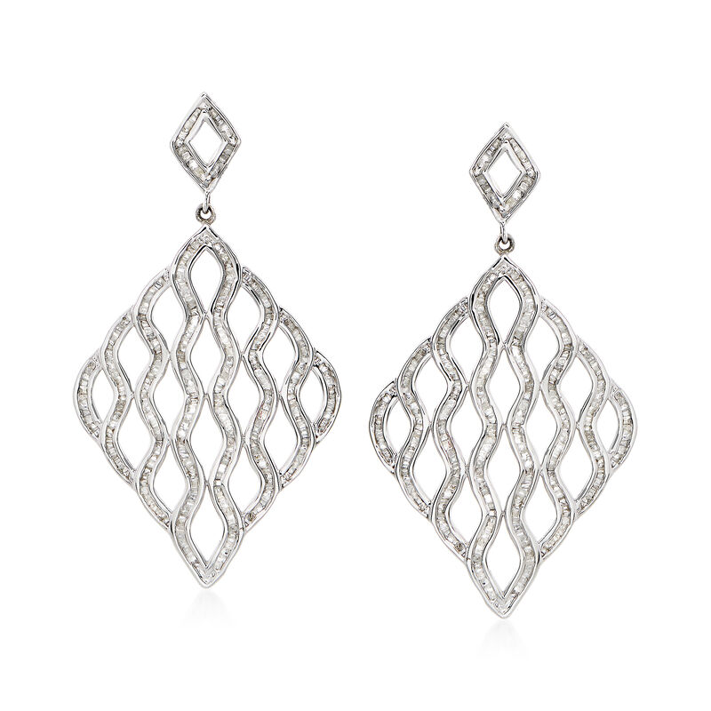 1.95 ct. t.w. Diamond Wavy Open-Space Drop Earrings image number 0
