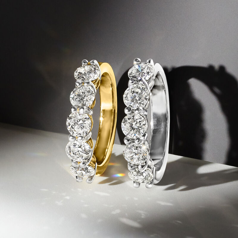 2.00 ct. t.w. Diamond Five-Stone Ring in 14kt Yellow Gold image number 4