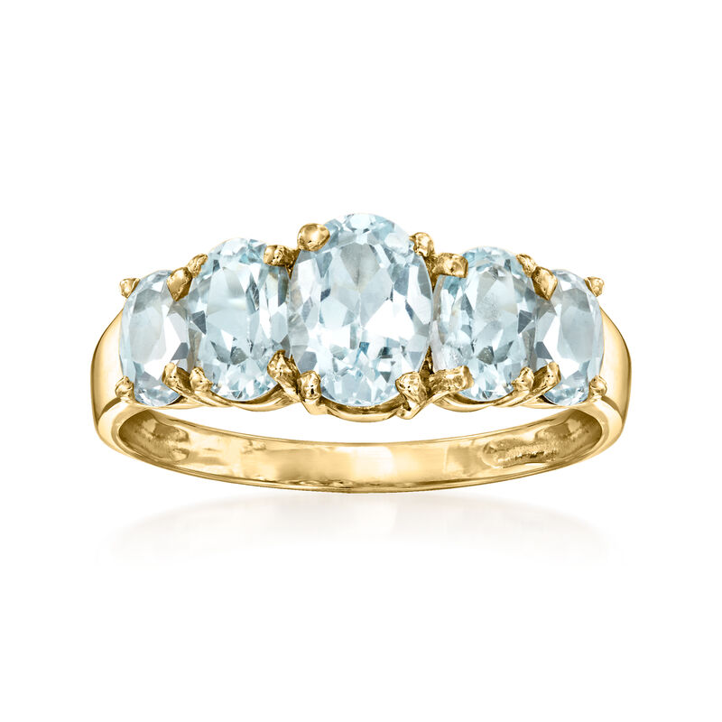 C. 2000 Vintage 1.75 ct. t.w. Aquamarine Ring in 10kt Yellow Gold image number 0