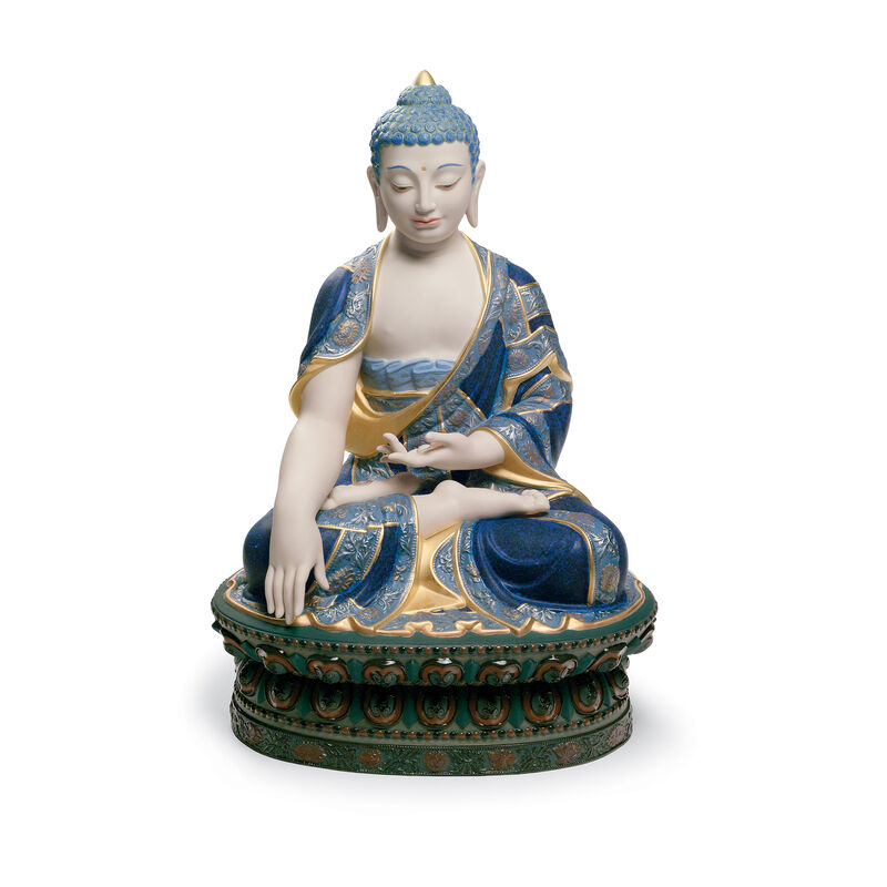 Lladro &quot;Shakyamuni Buddha&quot; Golden Lustre Porcelain Figurine image number 0