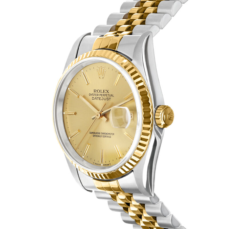Pre-Owned Rolex Datejust Men's 36mm Automatic Stainless Steel and 18kt Yellow Gold Watch  image number 1