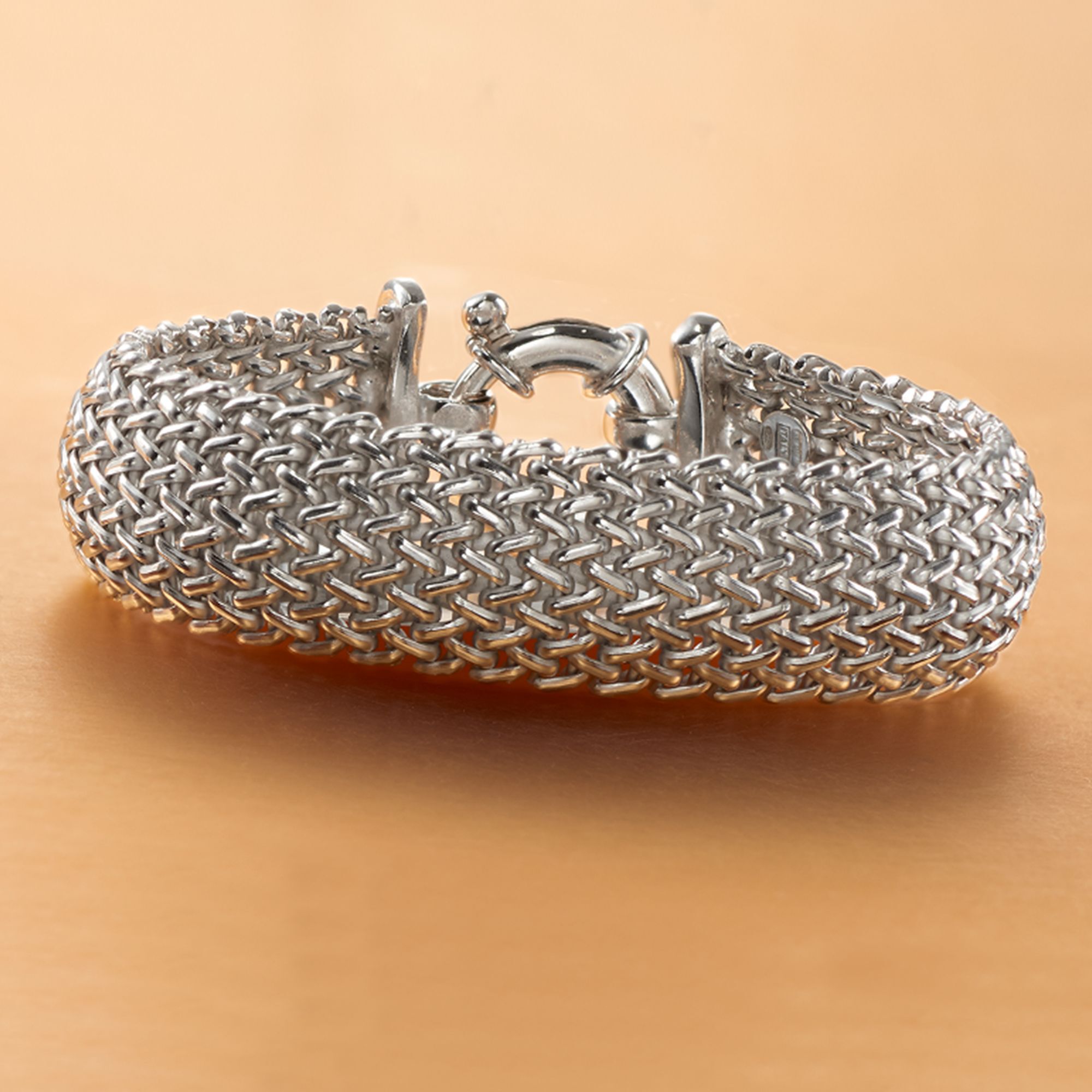 Italian Sterling Silver Riso Bracelet