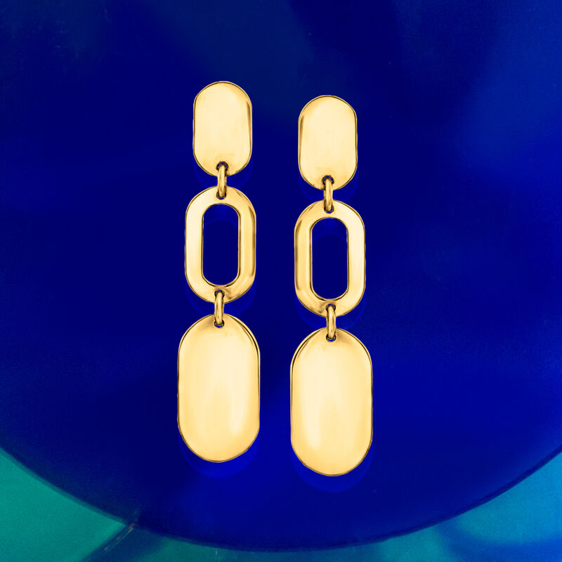 18kt Yellow Gold Geometric Drop Earrings  image number 2
