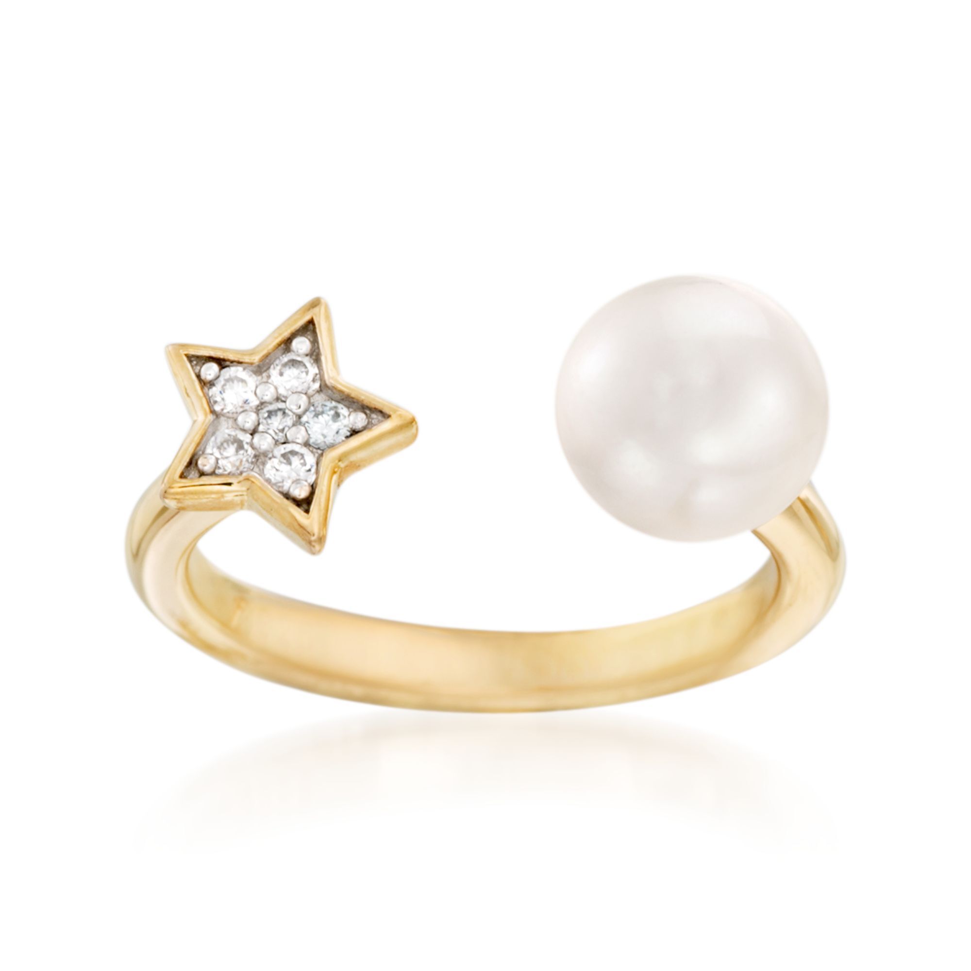 ☆nff☆ cosmos pearl ringwhite nff1 14k Phoebe Ring White Pearl | Over The Moon