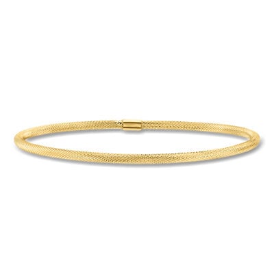 Italian 14kt Yellow Gold Textured Bangle Bracelet