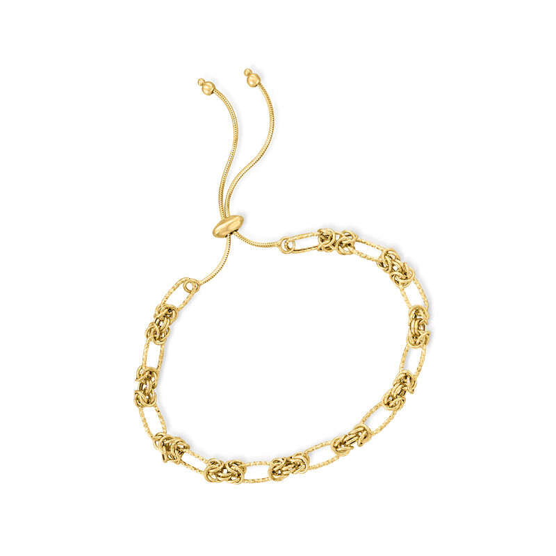 14kt Yellow Gold Byzantine Station Bolo Bracelet image number 2