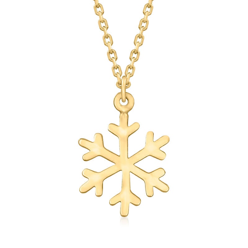 10kt Yellow Gold Snowflake Necklace image number 0
