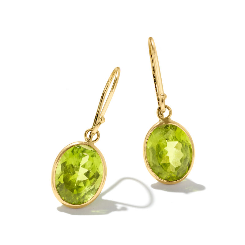 4.50 Carat Peridot Drop Earrings in 14kt Yellow Gold  image number 2