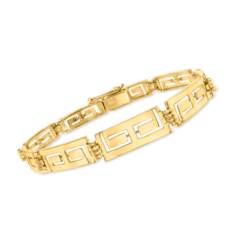 C. 1990 Vintage 14kt Yellow Gold Greek Key Bracelet image number 0