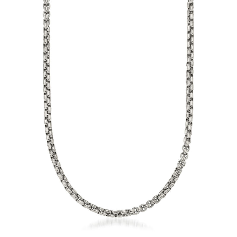 Men's 5.5mm Stainless Steel Box Chain Necklace. 24&quot; image number 0