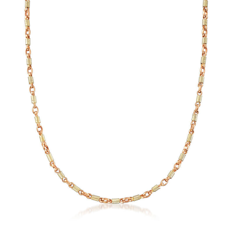 C. 1980 Vintage Spring-Link Necklace in 18kt Two-Tone Gold image number 0