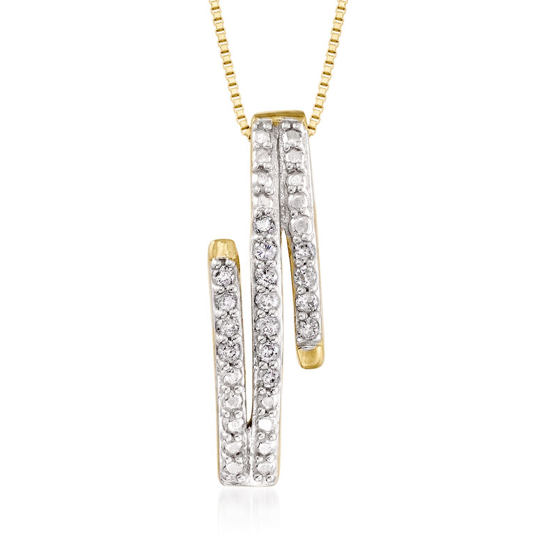 .15 ct. t.w. Diamond Zigzag Pendant Necklace in 18kt Gold Over Sterling image number 0