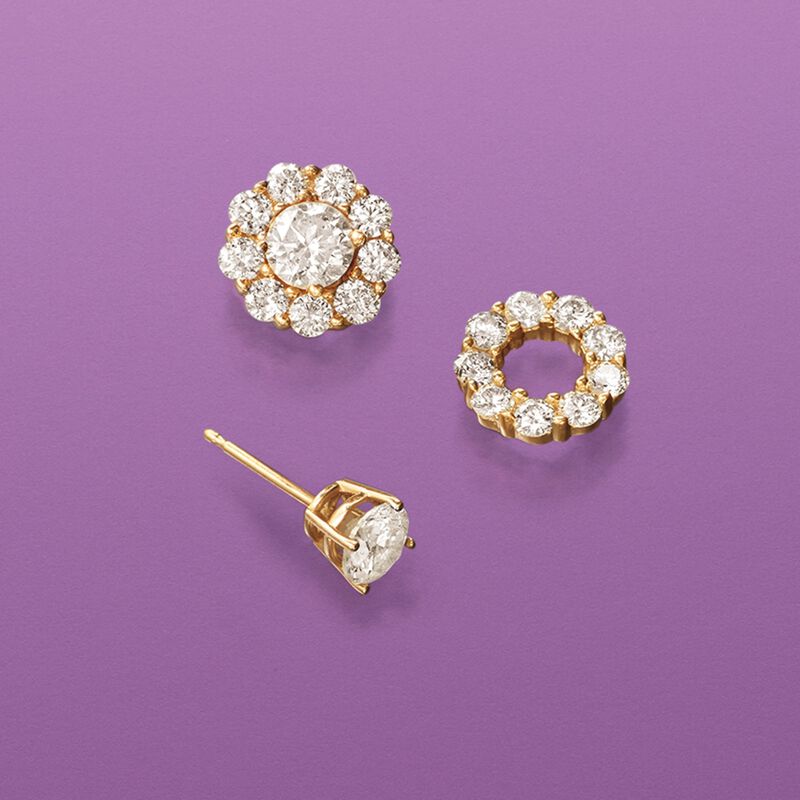1.00 ct. t.w. Diamond Earring Jackets in 14kt Yellow Gold image number 4