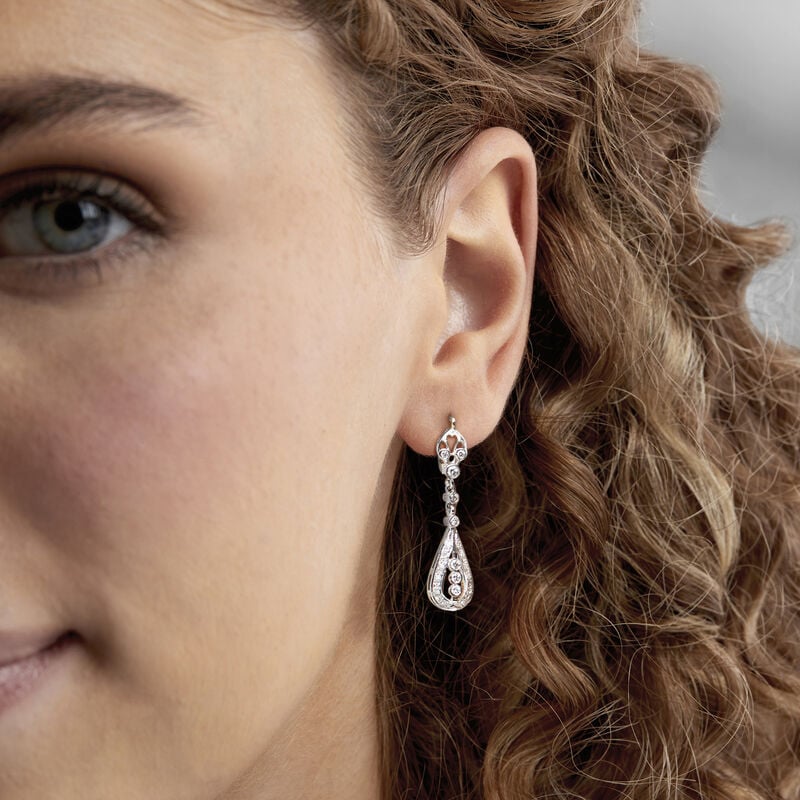 C. 2010 Vintage 1.00 ct. t.w. Diamond Drop Earrings in 14kt Two-Tone Gold image number 1