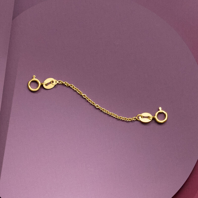 1.1mm 14kt Yellow Gold 2&quot; Safety Cable Chain image number 4