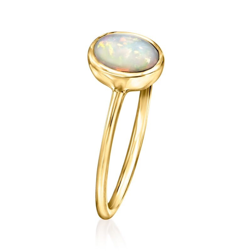 Bezel-Set Opal Ring in 14kt Yellow Gold image number 2