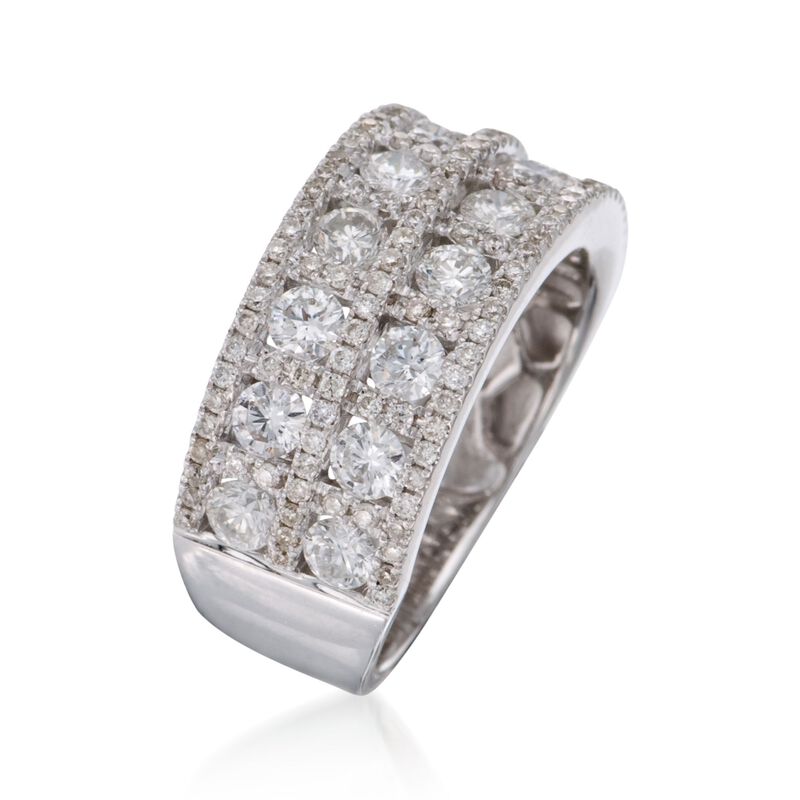 2.19 ct. t.w. Diamond Wide-Band Ring in 18kt White Gold image number 2