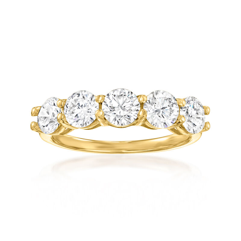 2.00 ct. t.w. Lab-Grown Diamond Five-Stone Ring in 14kt Yellow Gold image number 0