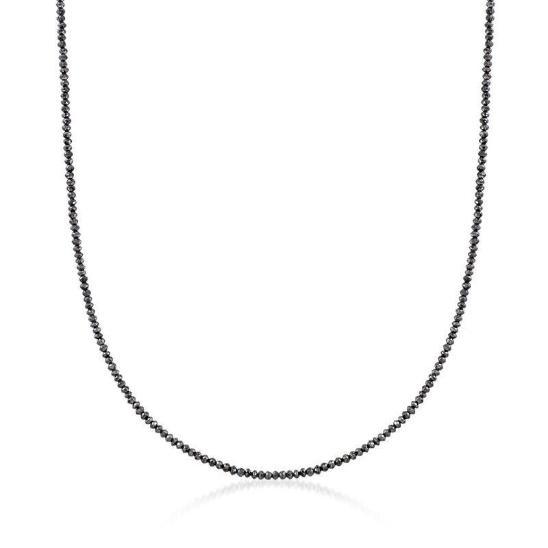 12.00 ct. t.w. Black Diamond Bead Necklace with 14kt White Gold image number 0