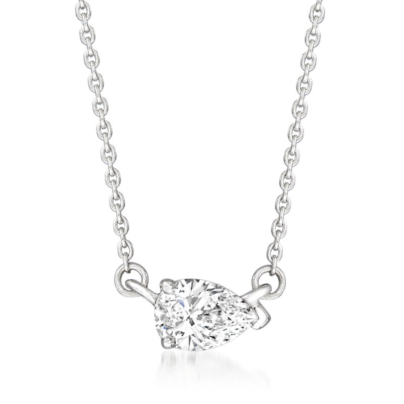 .20 Carat Pear-Shaped Diamond Solitaire Necklace in 14kt White Gold image number 0