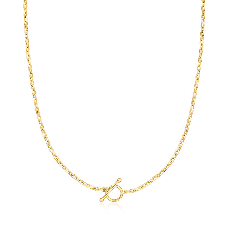 2.7mm 18kt Gold Over Sterling Cable-Chain Toggle Necklace image number 0