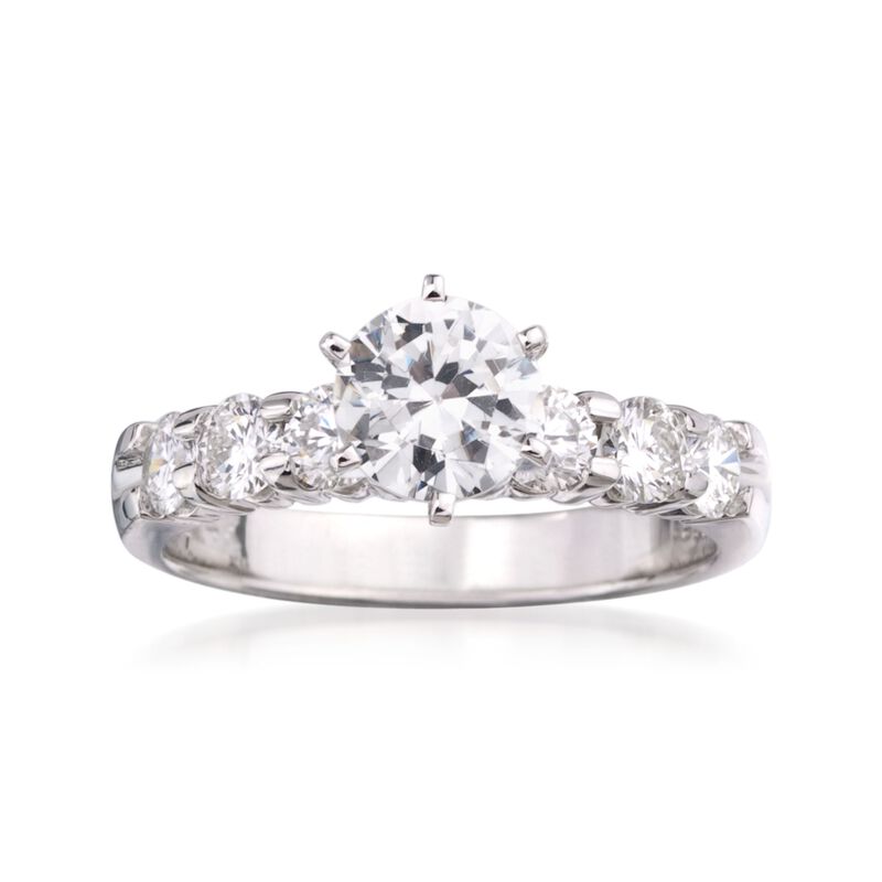 .85 ct. t.w. Diamond Engagement Ring Setting in 14kt White Gold image number 0